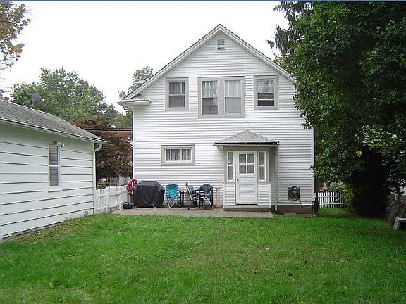 Backyard with garage