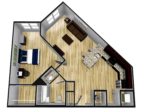 Floor plan C1 - 1X1