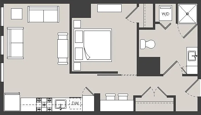 The Ludlow - J1-2 - 1 Beds - 1 Baths - 571 Sq. ft.