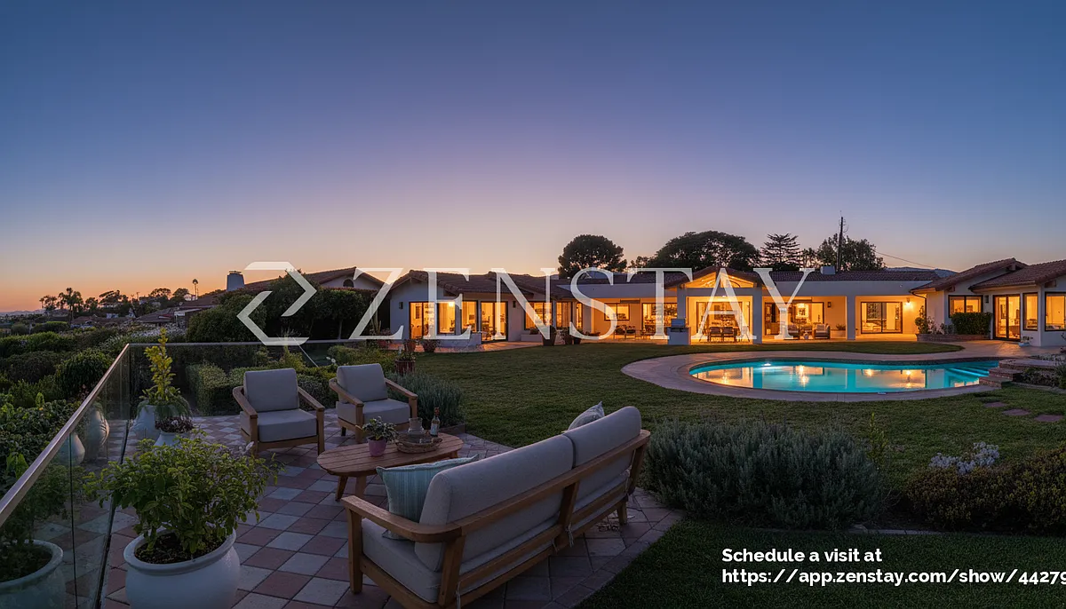 Stunning nighttime aerial highlighting the estate and illuminated grounds - 623 Sunrise Vista Way