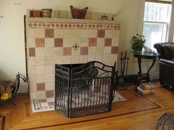 Wood burning fireplace
