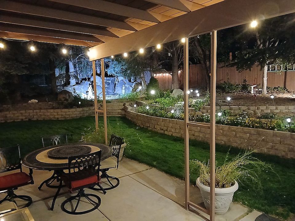 Upper level patio at night