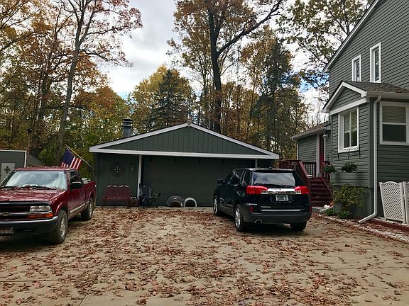 Garage with wood burning sto