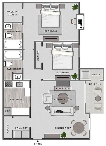 Floor plan B2-2X2
