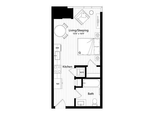 Floor plan HS2 | Studio | 1 Bath