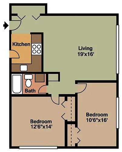 Floor plan Two bedroom A