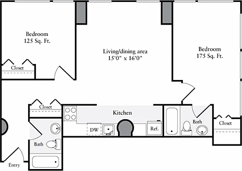 Floor plan The Lofts 2 Bedrooms H