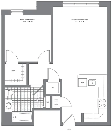 Floor plan 1 Bed/1 Bath