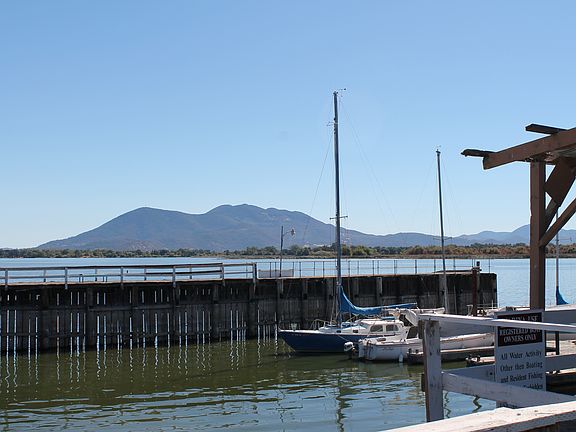 View of Mt Konocti from dock
