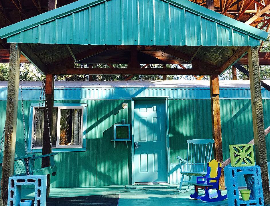 Fun front entrance with big 