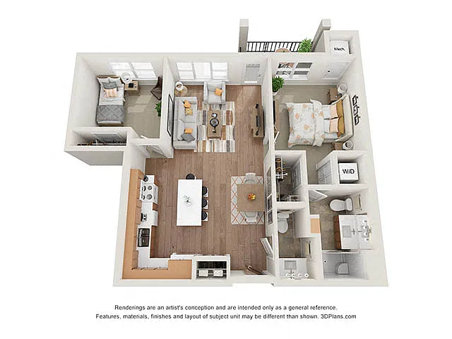 Floor plan Two Bedroom - C