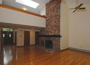 Soaring ceilings in living rm
