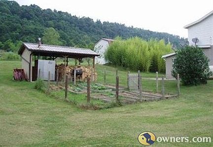 Gaden, outdoor wood furnace and bamboo