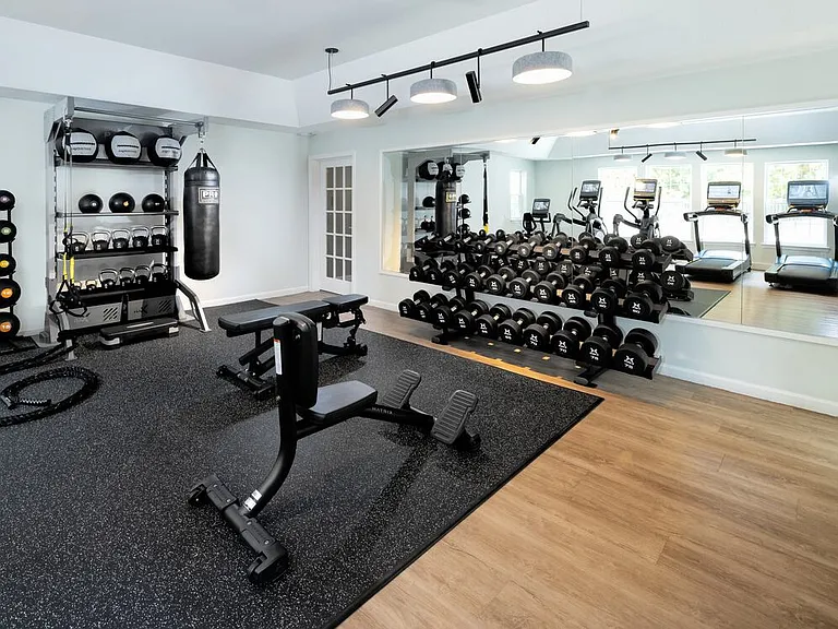 Fitness center with strength equipment