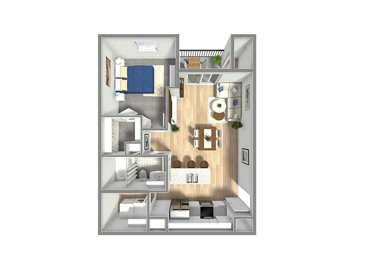 Floor plan 1X1 B