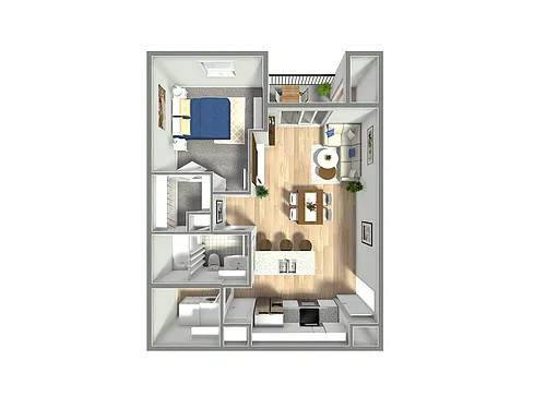 Floor plan 1X1 B