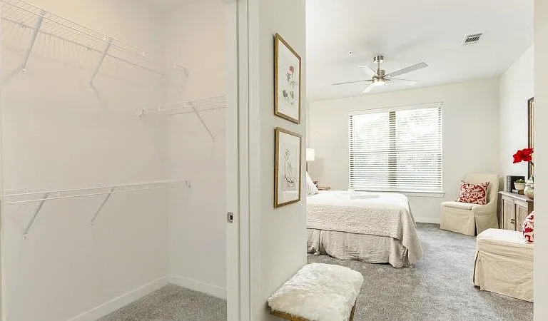 Bedroom with oversized closet