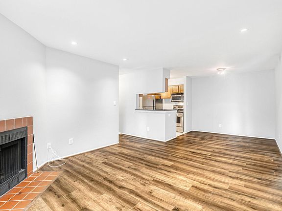 Living Room with wood burning fireplace