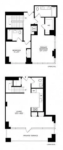 Floor plan 2BC Townhome West