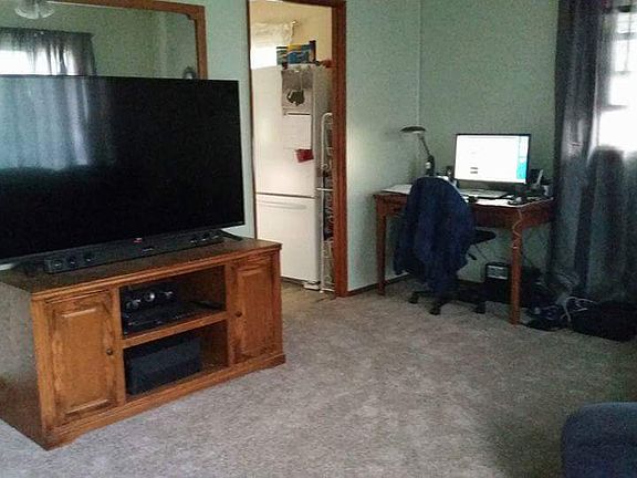 Living room with front door