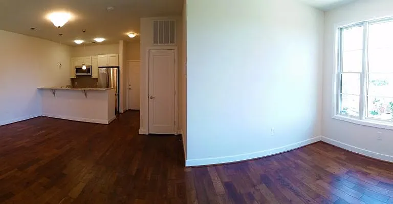 Living room and dining room