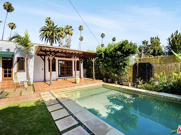 heated pool and zen backyard
