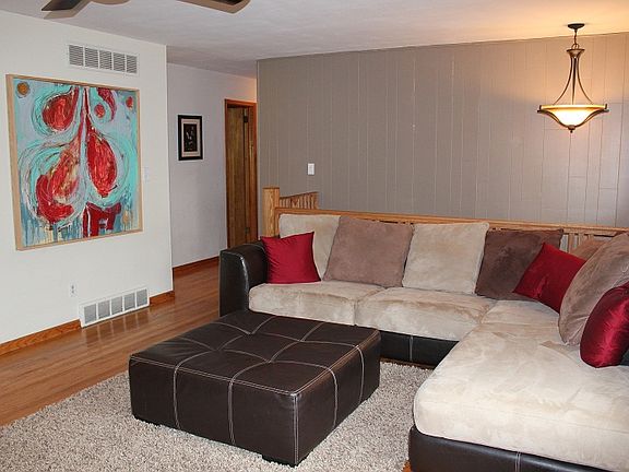 Family room with hardwood floors