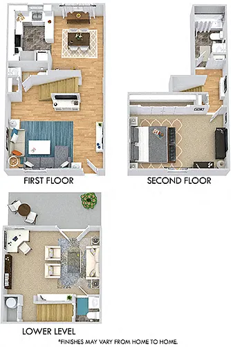 Floor plan Asbury Townhouse with Den