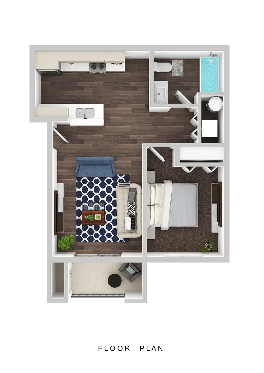 Floor plan 1X1 B