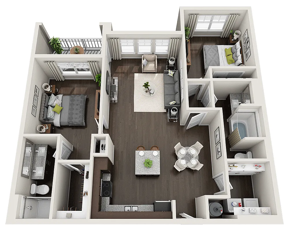 Floor plan Two Bedroom B2B