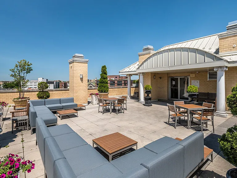 Rooftop deck with seating and lounge area