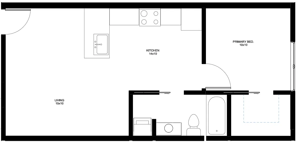 Floor plan 1 Bedroom 1 Bathroom
