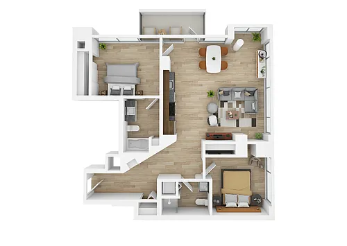 Floor plan Two-Bedroom U