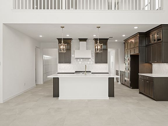 Kitchen with pendant lighting