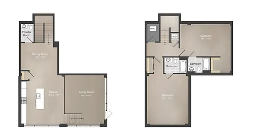 Floor plan 2BR/2.5BA