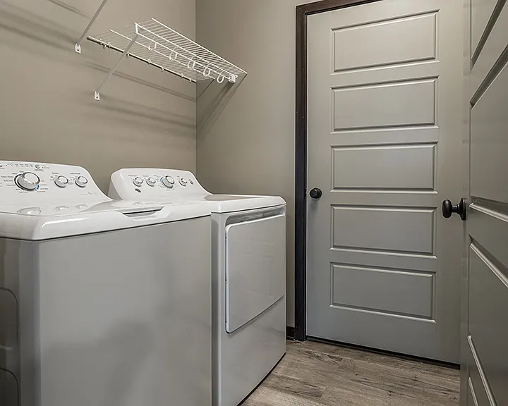 Large full-sized washer and dryer available in select apartments.