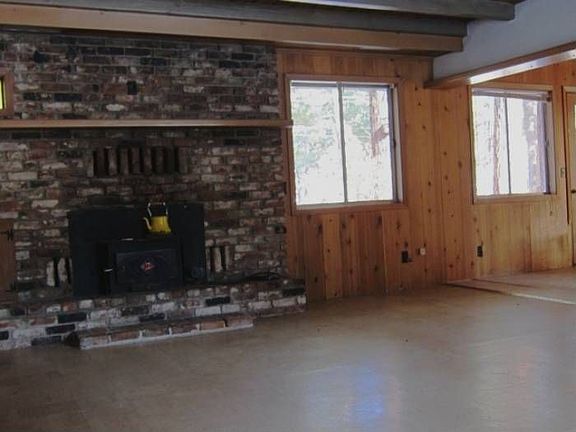 Large brick fireplace