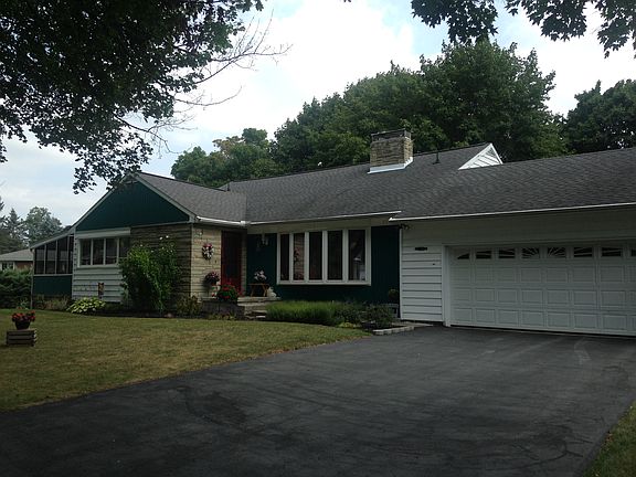 Front, 2-car drive & garage