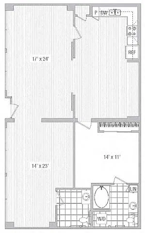 Floor plan 1x1.5 WL6-E