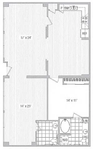Floor plan 1x1.5 WL6-E