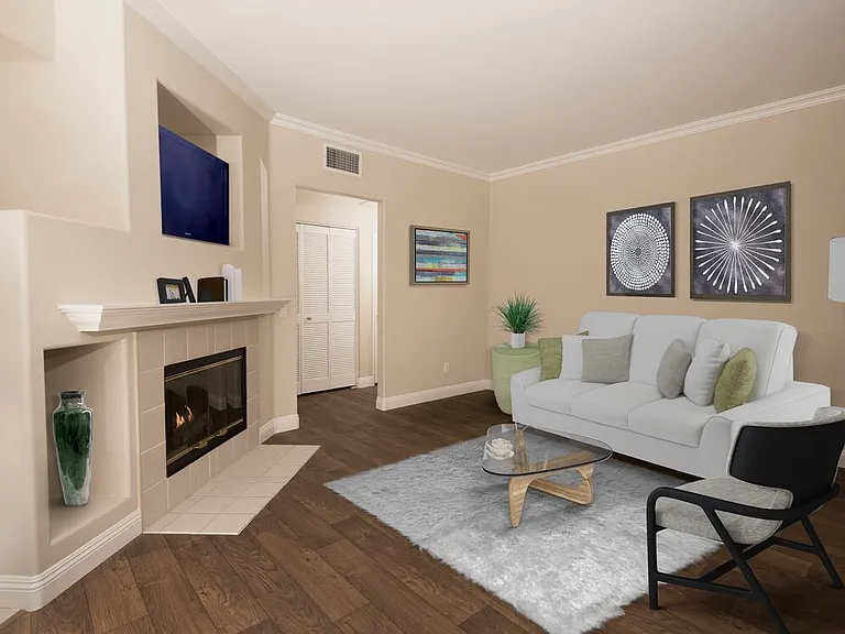 Classic Package II living room with hard surface flooring