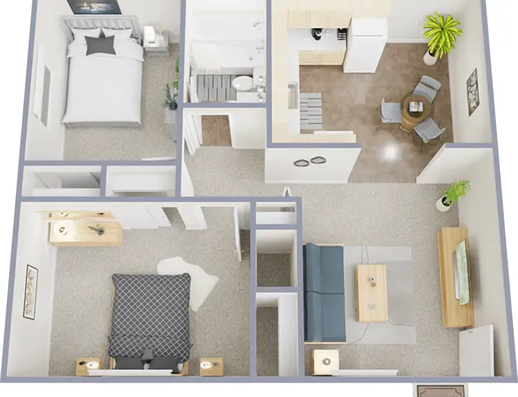 B1 - Two bedroom, one bath, 750 square foot apartment home B1 - Two bedroom, one bath, 750 square foot apartment home