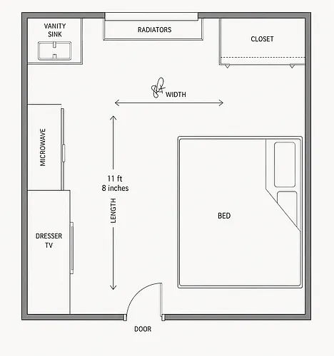 Floor plan Standard Studio Shared Bath - 133-135