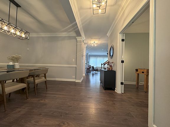 entering the house, to the left is the formal dining area, to the right is the office.