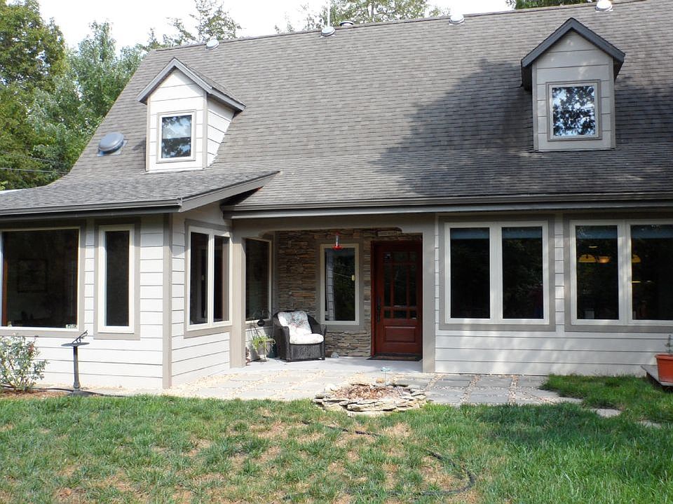 Front entrance facing lake