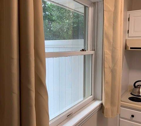 Large kitchen window.