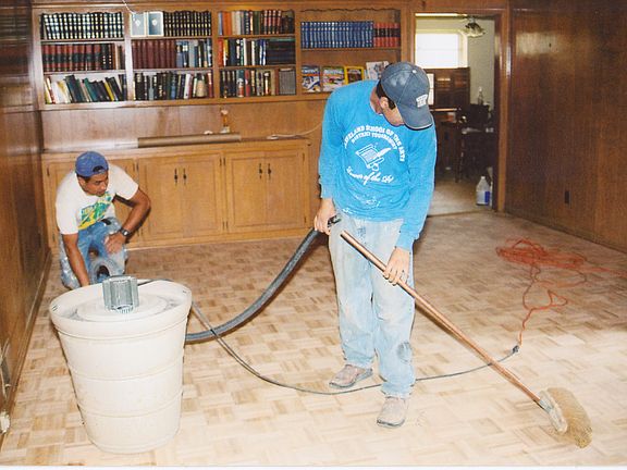 Family Room-Refurbishing floor, walls