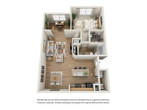 Floor plan 1x1 Den