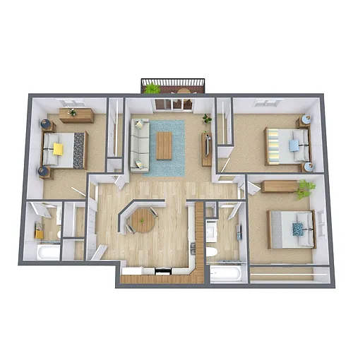 Floor plan Three Bedroom 32A