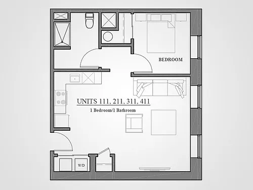 Floor plan 1 bed - Type D
